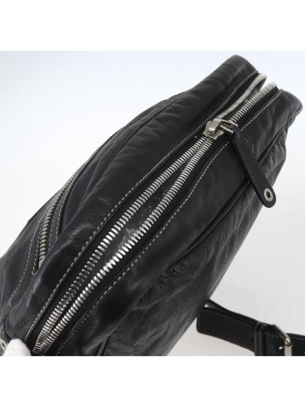 Authentic GUCCI Shoulder Bag Leather Black Silver 201451 - Picture 13 of 16